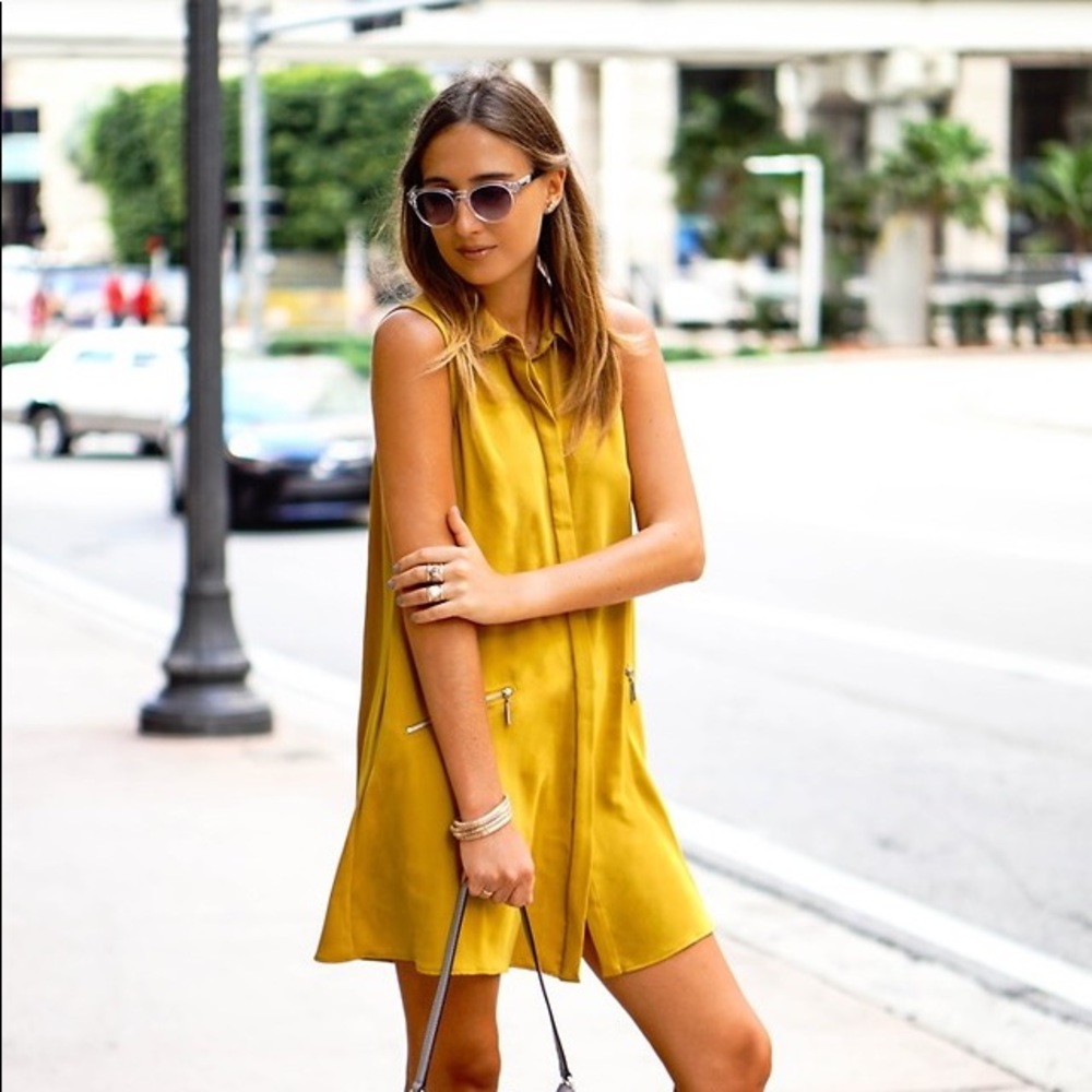 NWOT Rachel Roy Mustard Shift Dress-Size M